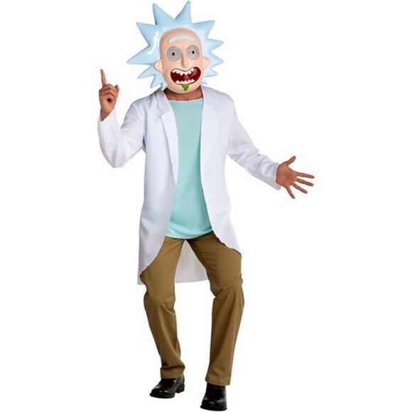 Teen Boys Rick Costume - Rick and Morty Size XL (14-16) Halloween Multi-Colored - Picture 1 of 11